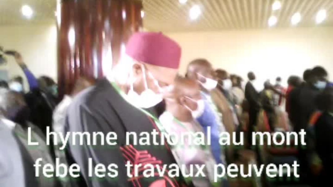 ⁣[Cameroun] élections Fecafoot 2021 l hymne national est chanté au Mont febe