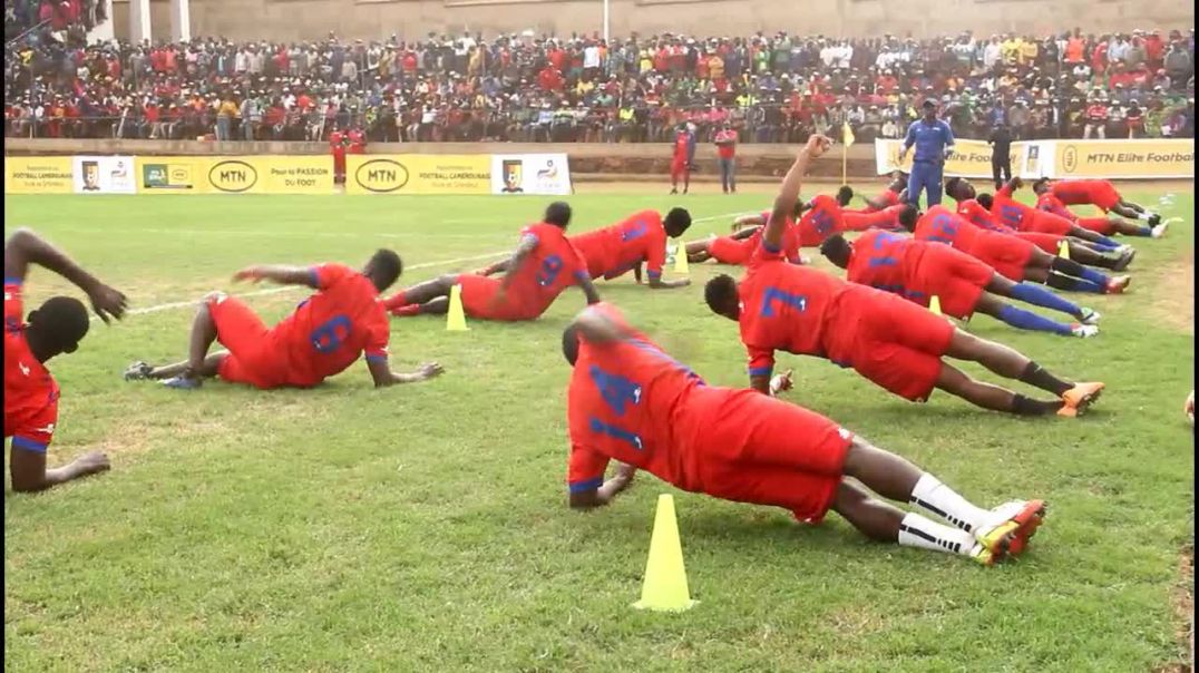 Cameroun lancement du championnat 2021 2022 a mbouda échauffement des équipes