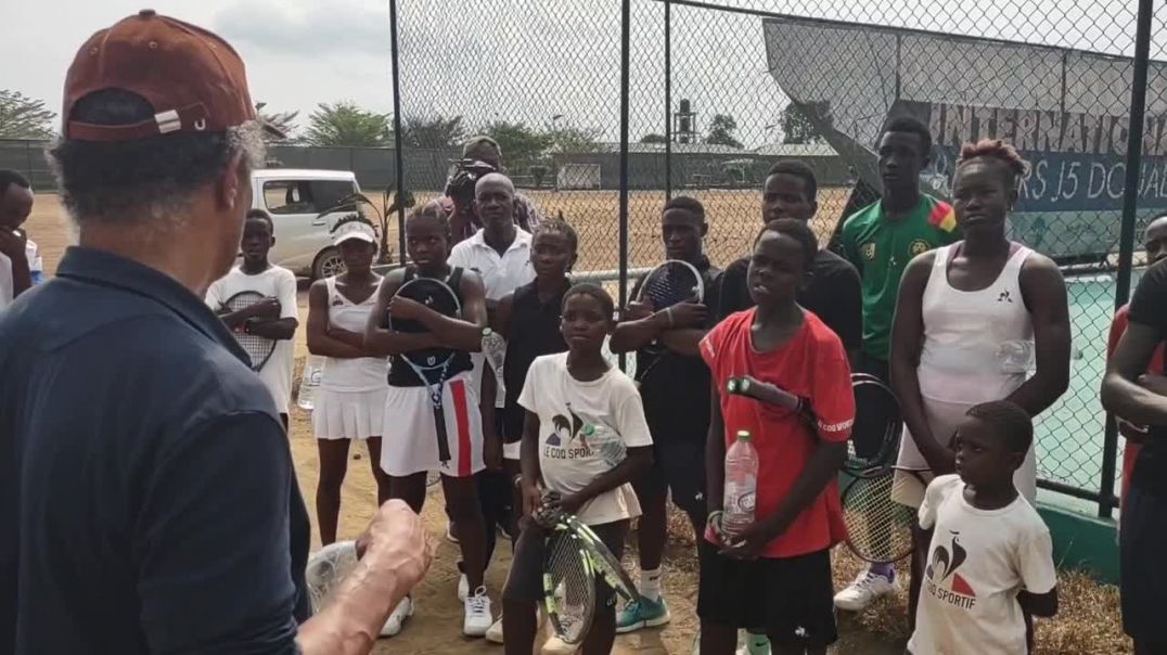 ⁣[Cameroun] Yannick Noah à oyebong Tennis Académiques ce lundi 30 janvier 2023