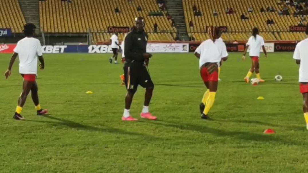 ⁣[Cameroun] échauffement avant la rencontre Cameroun vs Kenya au stade omnisport de bependa